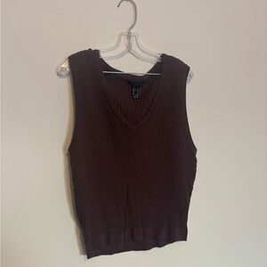 Forever 21 Dark Brown Textured Tank Top